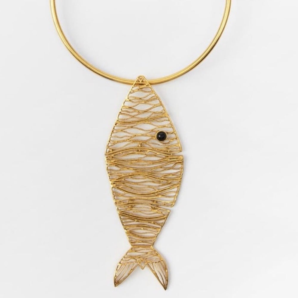 New Zara Fish Choker Necklace - Picture 2 of 15
